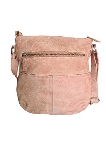 Ven Tomy-Schoudertas-crossbody-Gevlochten-Hoogwaardig leer-Gewassen leer- Soepel leer-Vintage-Dusty Pink-28cmx28cmx8cm