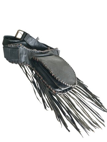 Festival-Heup tasje-echt leer-Handmade-Fringe-Bohemian style-Boho style-25cmx18cmx5cm-kleur 1