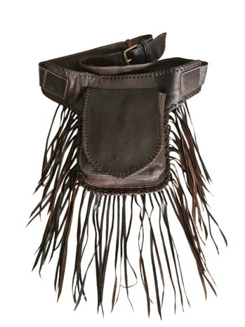 Festival-Heup tasje-echt leer-Handmade-Fringe-Bohemian style-Boho style-25cmx18cmx5cm-kleur 2