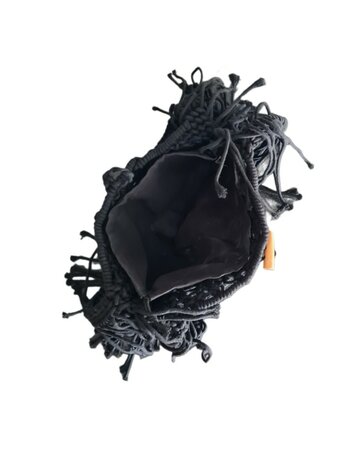 Turbo Bags- Schoudertas-Macram&eacute;-Fringe-Bohemian style-Ibiza style-100% katoen-Zwart-31cmx22cmx3cm