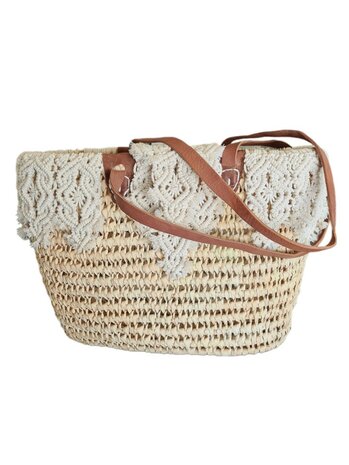 Tas-strand tas-Beach bag-Riet-Macrame-Handmade-Ibiza style-Bohemian style-Uniek design-6