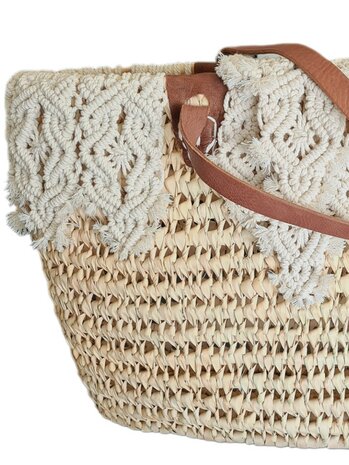 Tas-strand tas-Beach bag-Riet-Macrame-Handmade-Ibiza style-Bohemian style-Uniek design-6