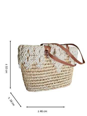 Tas-strand tas-Beach bag-Riet-Macrame-Handmade-Ibiza style-Bohemian style-Uniek design-6