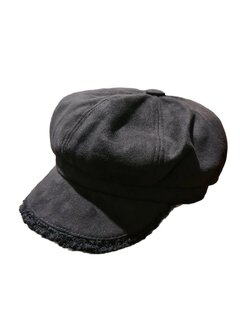 Baret-Met klep-Bakerboy-Newsboy-Suèdine-Teddy-Dames-Zwart