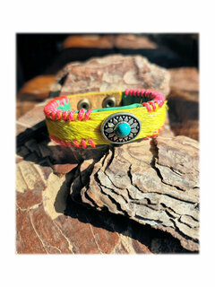 DWAM- Armband-Leer-Bohemian-Boho style-Ibiza style-Gipsy style-Cotton Candy