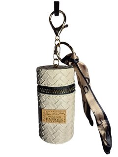 Sleutelhanger-Tashanger-Portemonnee-Lippenstifthouder-Kleine Item Organizer-Rits-Beige