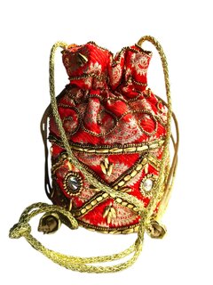 Giuliano-Buideltasje-Bohemian-Boho-Gypsy-Hippie-Rood-18 cm x 12 cm x 14 cm