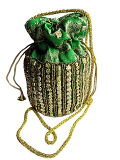 Giuliano-Buideltasje-Bohemian-Boho-Gypsy-Hippie-Groen-18 cm x 12 cm x 14 cm