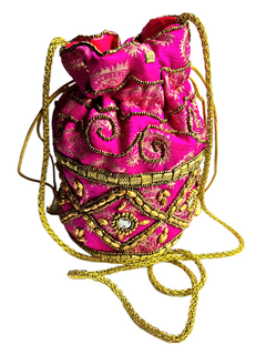 Giuliano-Buideltasje-Bohemian-Boho-Gypsy-Hippie-Fuchsia-18 cm x 12 cm x 14 cm