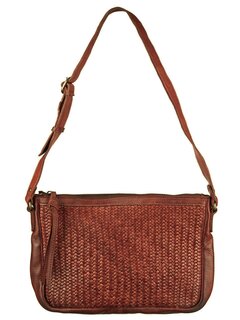 Bull & Hunt-Tas-Crossbody-Schouder tas-Leer-Gewassen leer-Gevlochten leer-31cmx19cmx6cm
