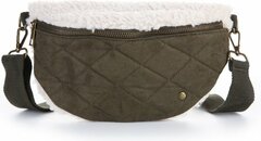 Sunset Fashion-Crossbody-Heup-Tasje-Teddy-Suedine-18cmx30cmx5cm-Leger groen