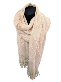 Sjaal-Dik-Groot-Stola-Soft touch-Sparkle-Fijn gebreid-190x60cm-Beige