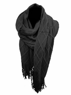 Sjaal-Dik-Groot-Stola-Soft touch-Sparkle-Fijn gebreid-190x60cm-Zwart