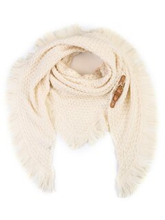 Sunset-Omslagdoek-Driehoeksjaal-Groot-Soft touch-Grof gebreid- Riempje-230x90-Ecru