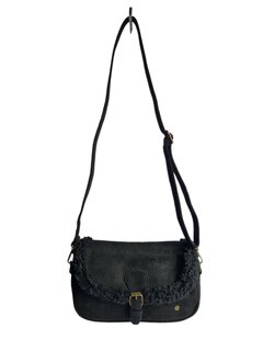 Sunset Fashion-Crossbody-Schouder-Tasje-Teddy-Suedine-17cmx25cmx10cm-Zwart