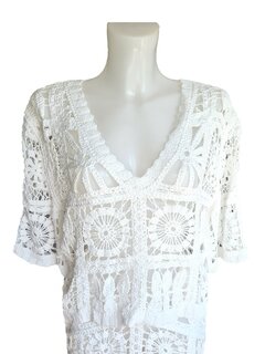 Trui-korte mouw-Gehaakt-Bohemian-Boho style-Katoen