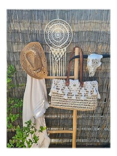Tas-strand tas-Beach bag-Riet-Macrame-Handmade-Ibiza style-Bohemian style-Uniek design 1