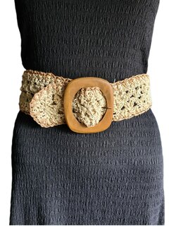 Riem-Stretch-Raffa-Ibiza style- One size (tot 44)- Naturel