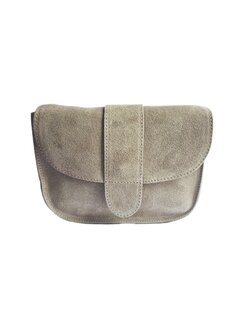 Giuliano-Tas-Leer-Suède-Echt leer-Klep-magneetsluiting-23cmx18cmx6,5cm-Taupe