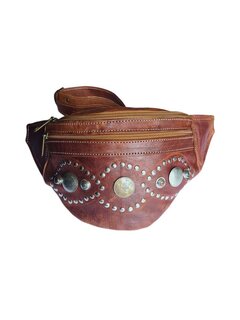 Festival-Heup tasje-Crossbody tasje- Cross over-echt leer-Munt-Bohemian style-Boho style-22cmx16cmx7cm-1