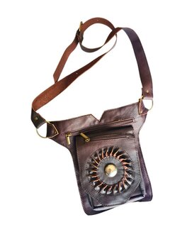 Festival-Heup tasje-Crossbody tasje- Cross over-echt leer-Sun-Bohemian style-Boho style-24cmx17,5cmx5cm-3
