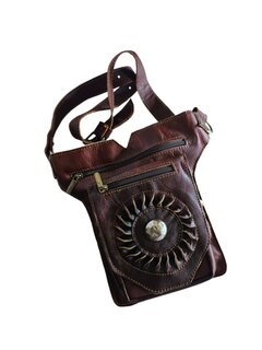 Festival-Heup tasje-Crossbody tasje- Cross over-echt leer-Sun-Bohemian style-Boho style-24cmx17,5cmx5cm-4