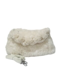 Maria C-Shoudertas-Crossbody-Zacht-Fluffy-Creme-39cmx24cmx12cm
