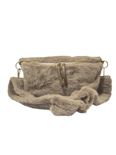 Crossbody-Fannypack-Buideltas-Zacht-Fluffy-Taupe-34cmx23cmx4cm